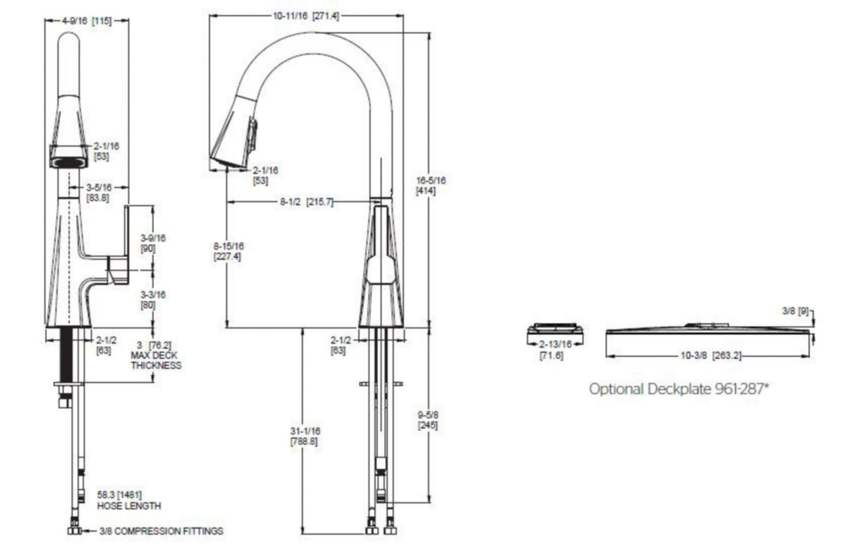 Pfister GT529-FO - dimensions