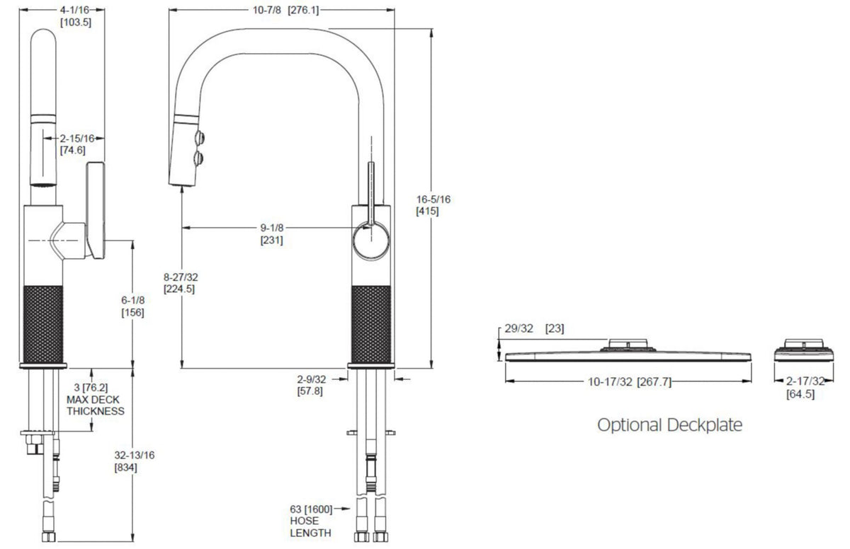 Pfister GT529-MT - dimensions