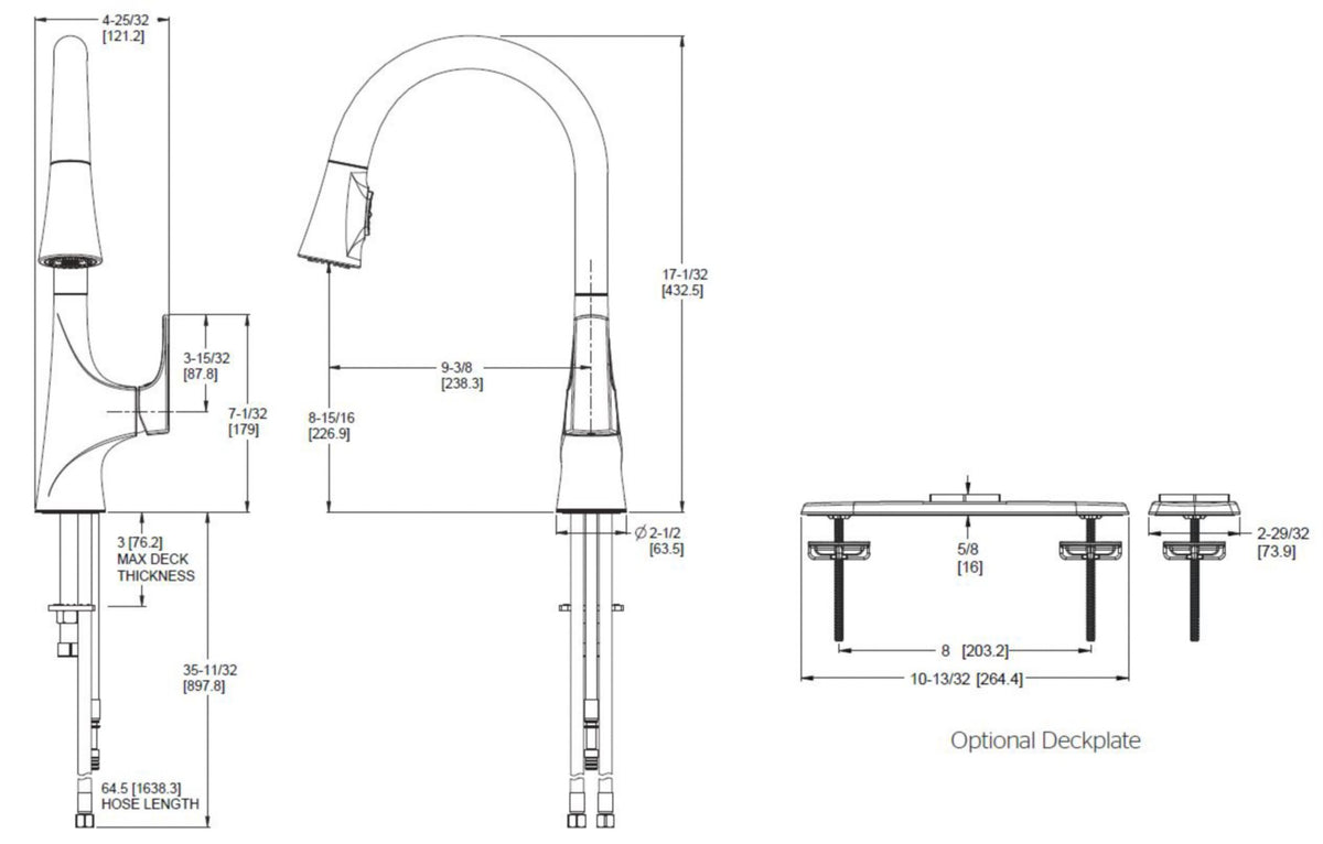 Pfister GT529-NR - dimensions