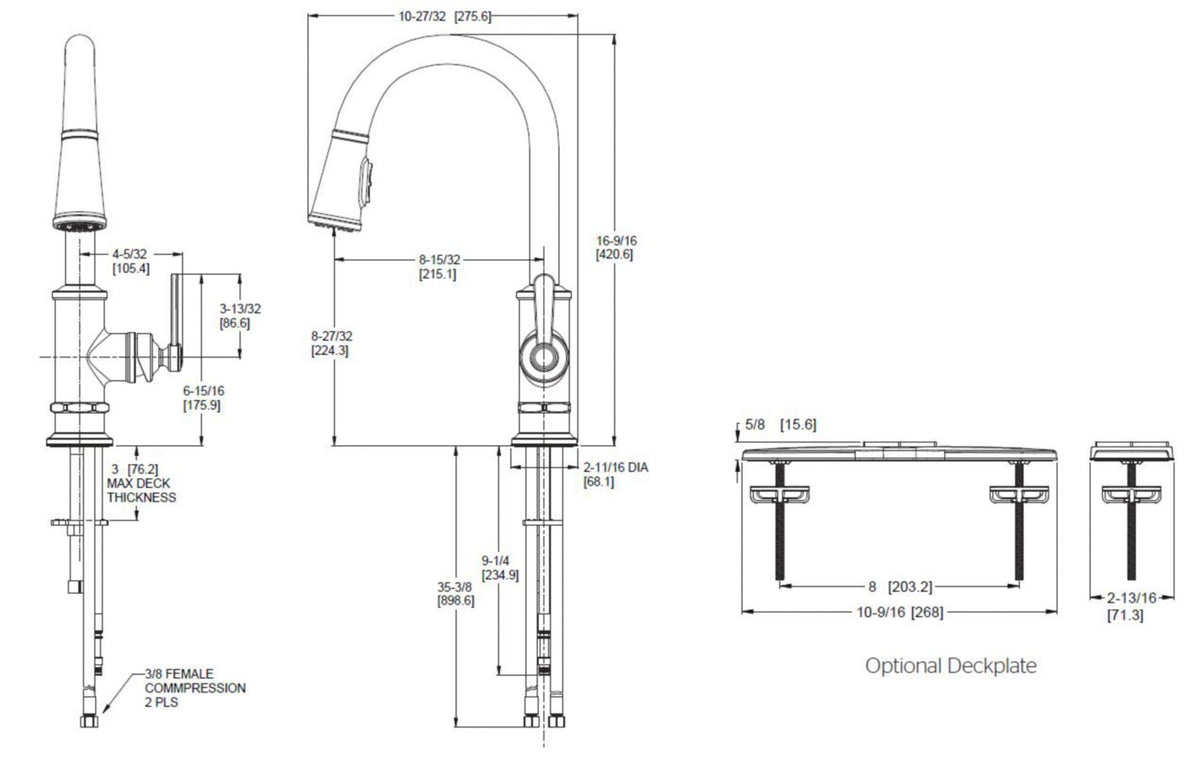 Pfister GT529-TD - dimensions