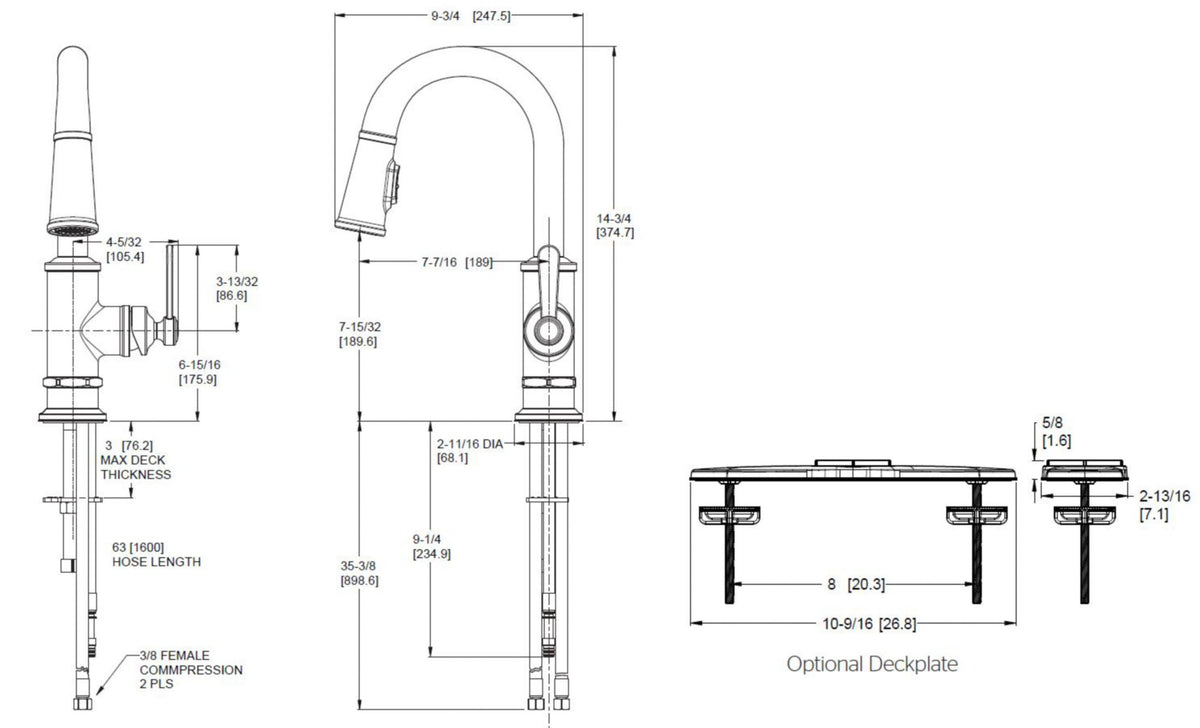 Pfister GT572-TD - dimensions