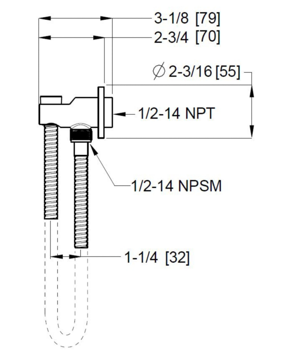 Pfister HSK-01SHW - dimensions