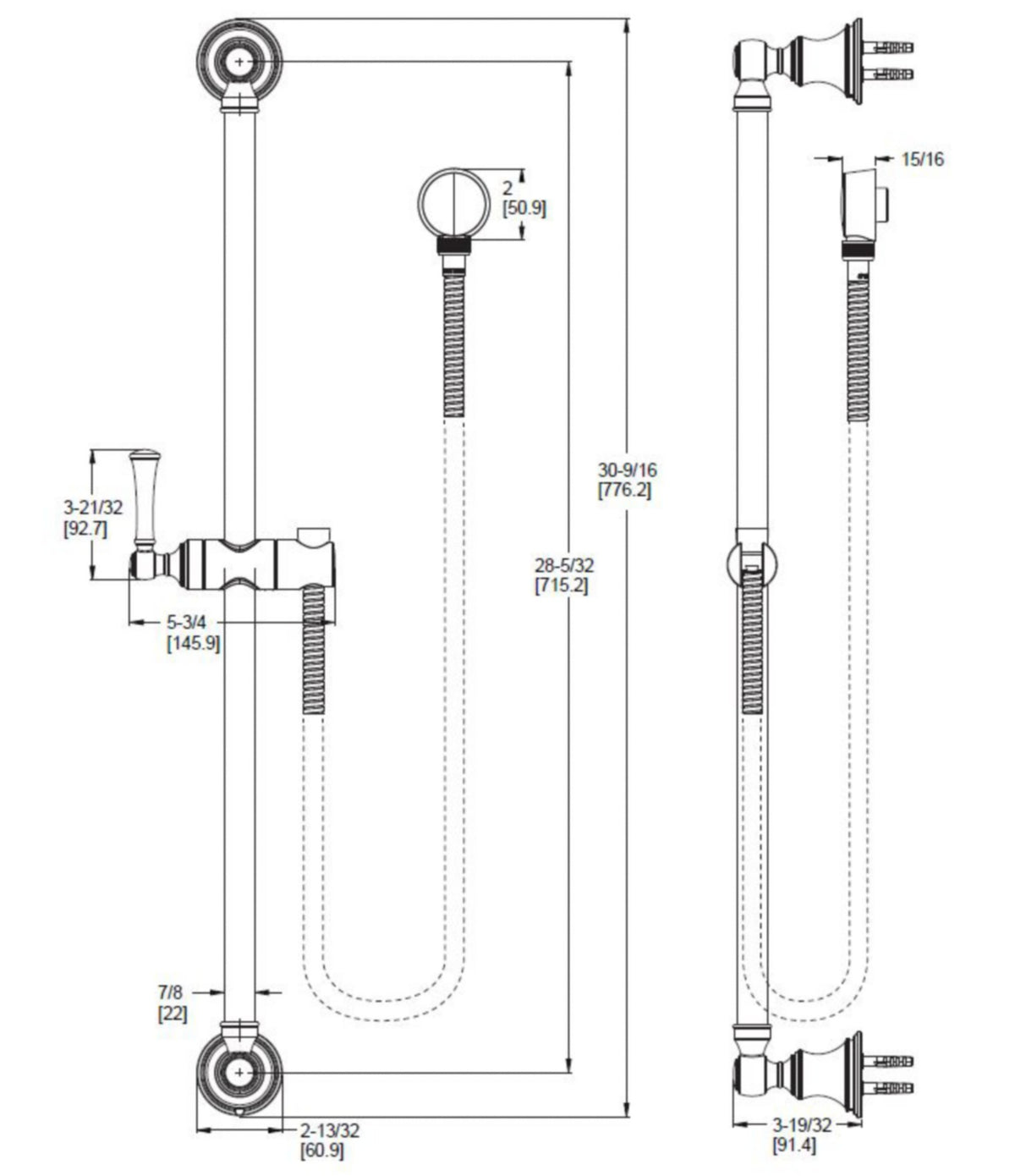 Pfister HSK-42SHW - dimensions