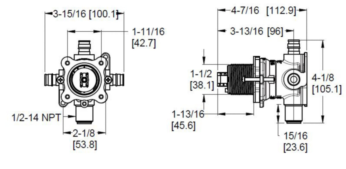 Pfister JX8-410P - dimensions