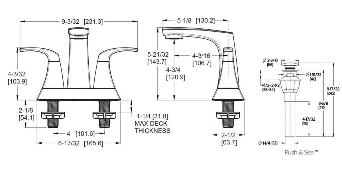 Pfister LF-048-KABB - dimensions