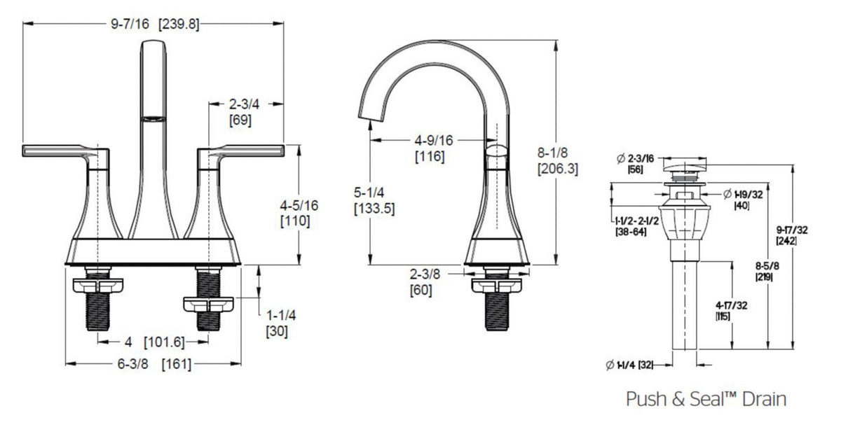 Pfister LF-048-VRI - dimensions