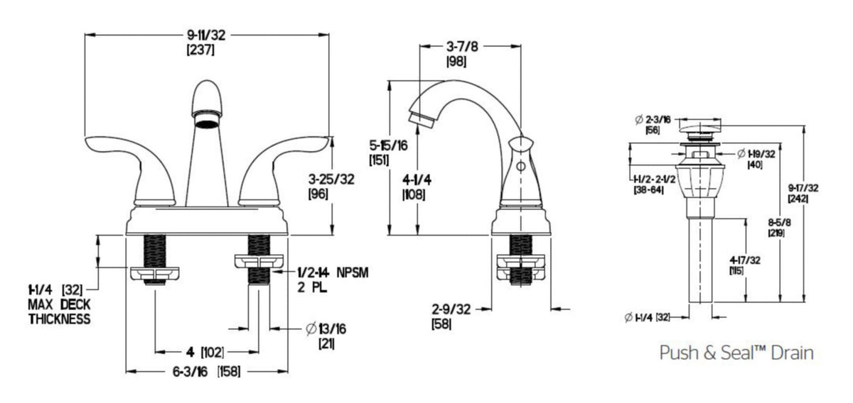 Pfister LG148-700 - dimensions