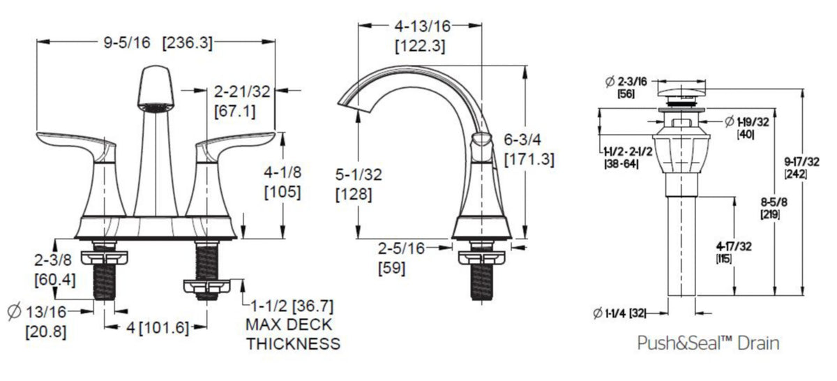 Pfister LG48-WRP - dimensions