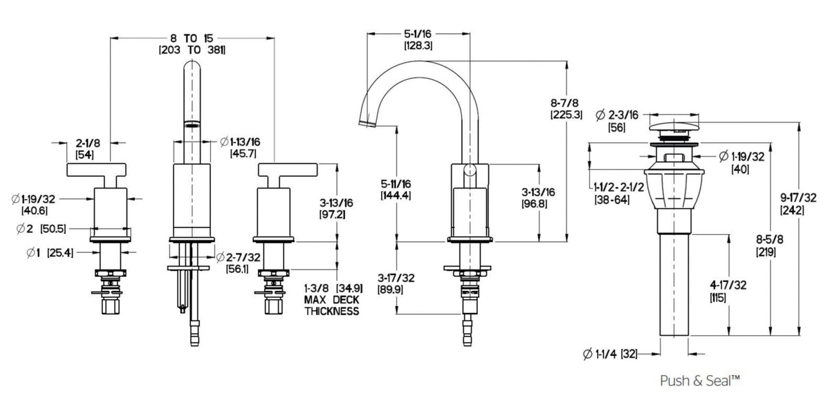 Pfister LG49-NCP - dimensions