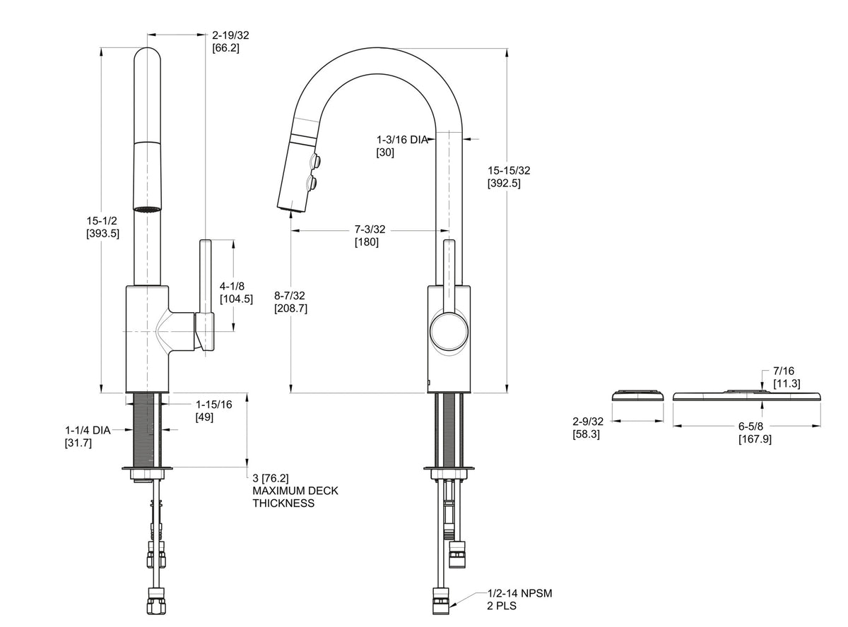 Pfister LG572-SA - dimensions