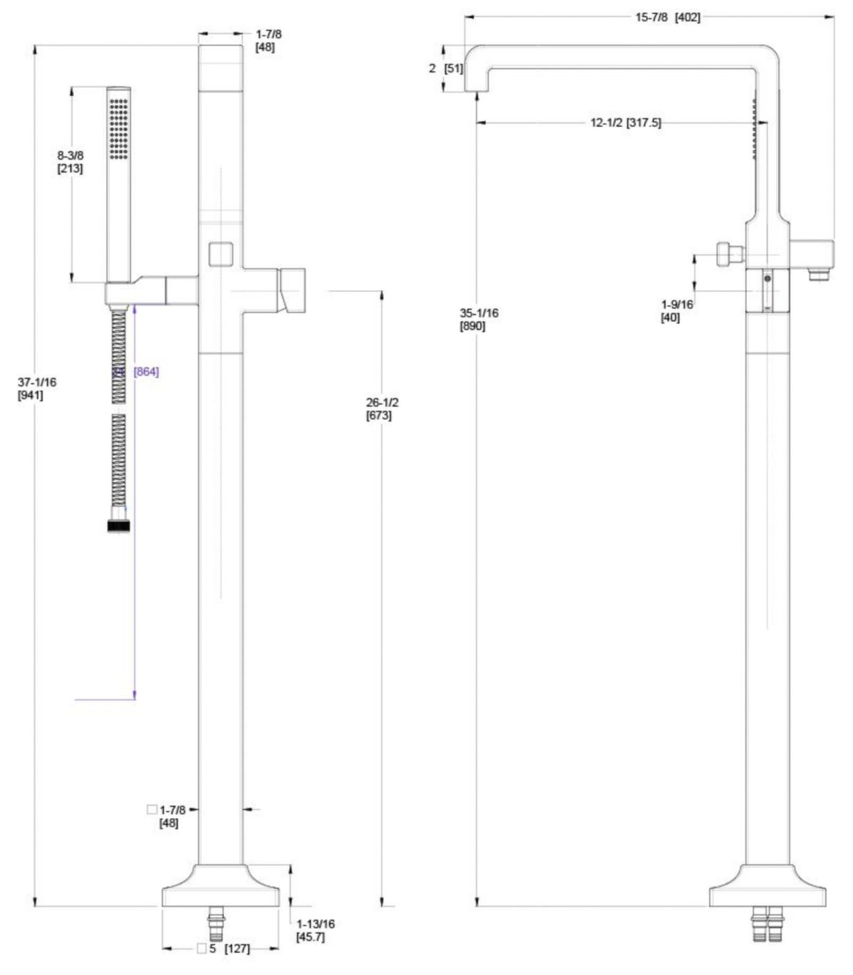 Pfister LG6-1VRV - dimensions
