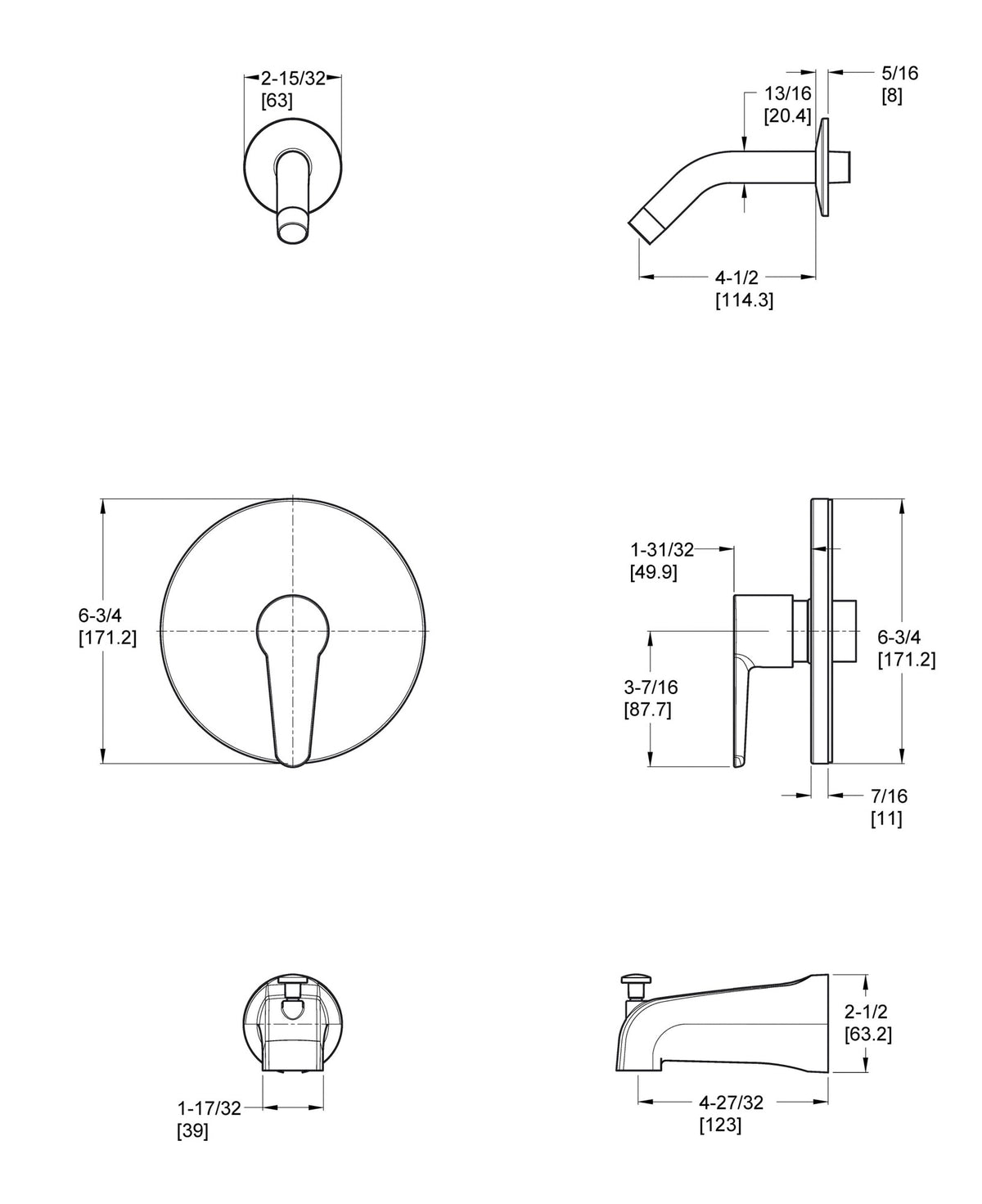 Pfister R89-060 - dimensions