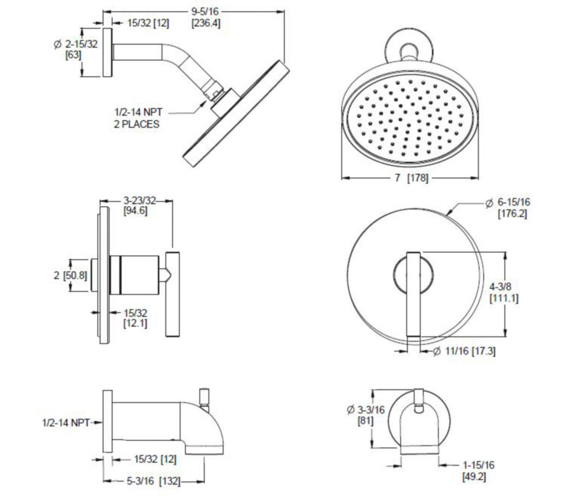 Pfister LG89-7NC - dimensions