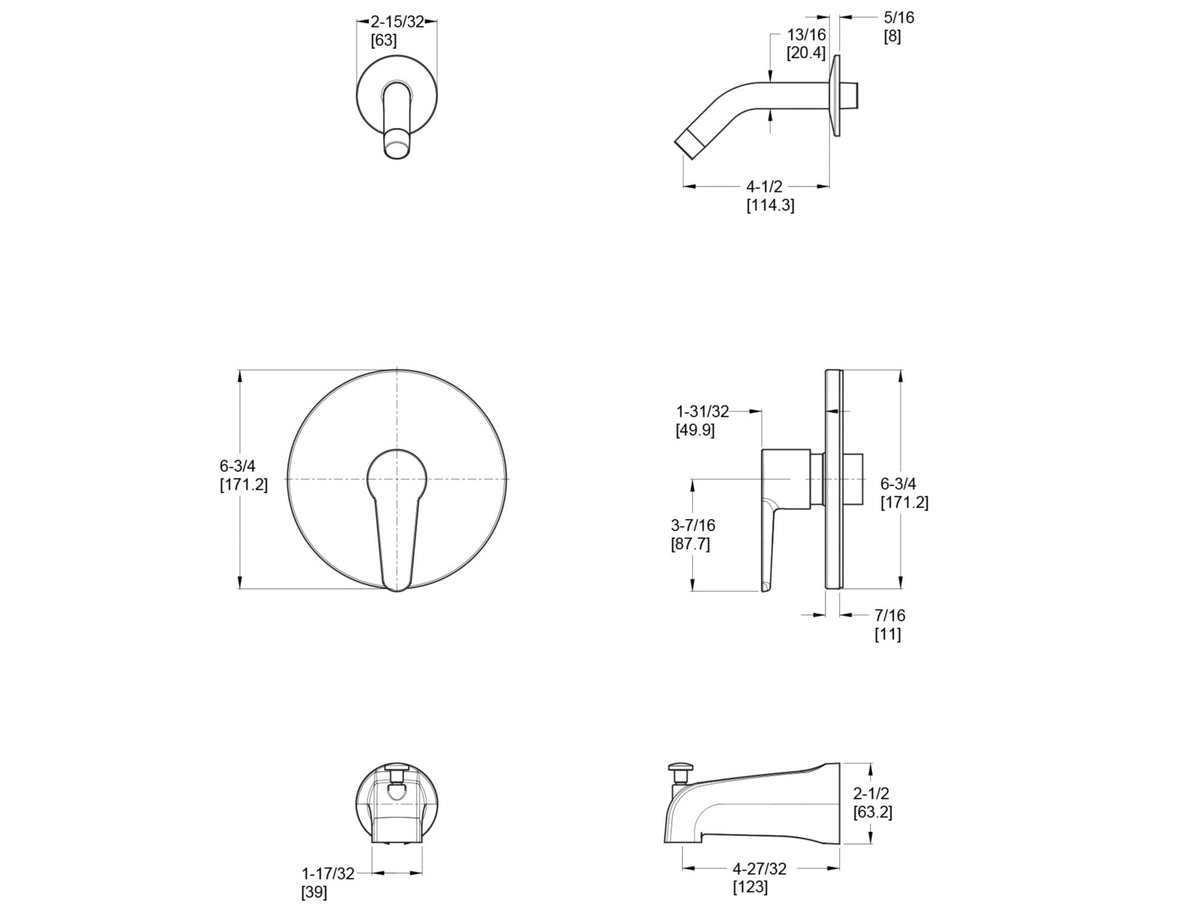 Pfister R89-070 - dimensions