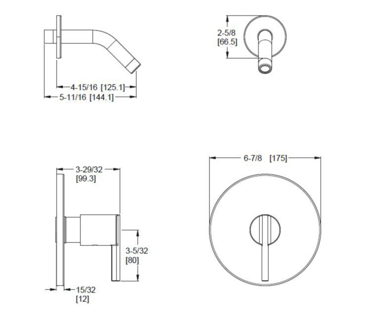 Pfister R89-7BI - dimensions
