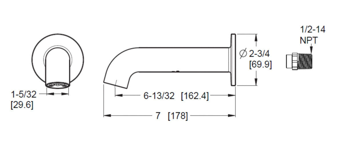 Pfister TBS-51SHW - dimensions