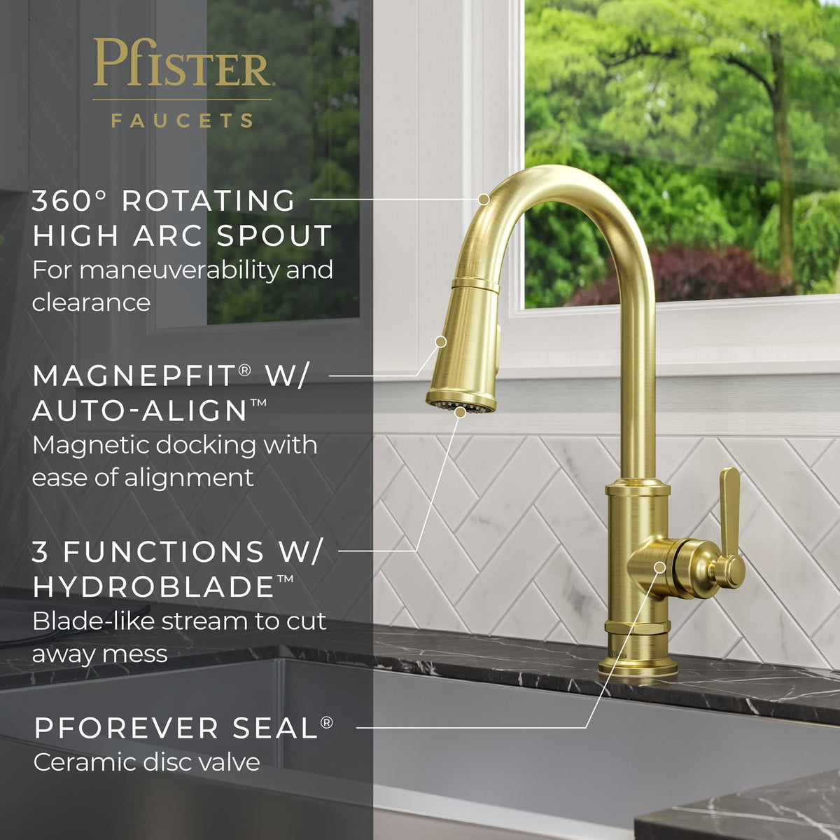 Pfister GT529-TDBG Brushed Gold - detail 2