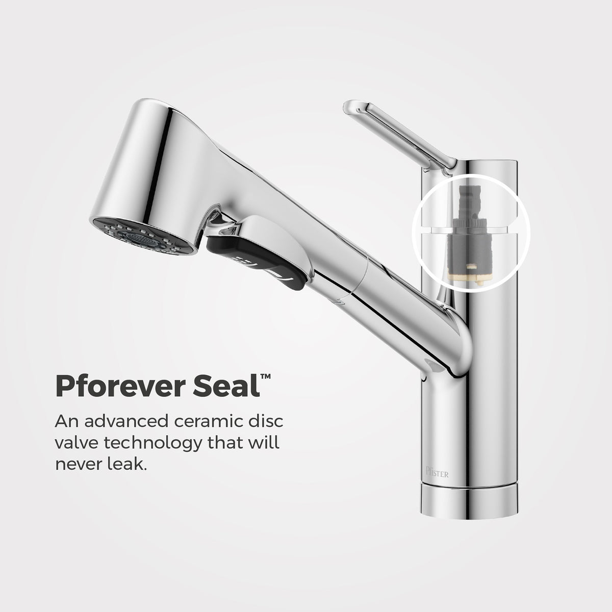 Pfister Pfirst Modern 1-Handle Pull-Out Kitchen Faucet in Polished Chrome - view 5