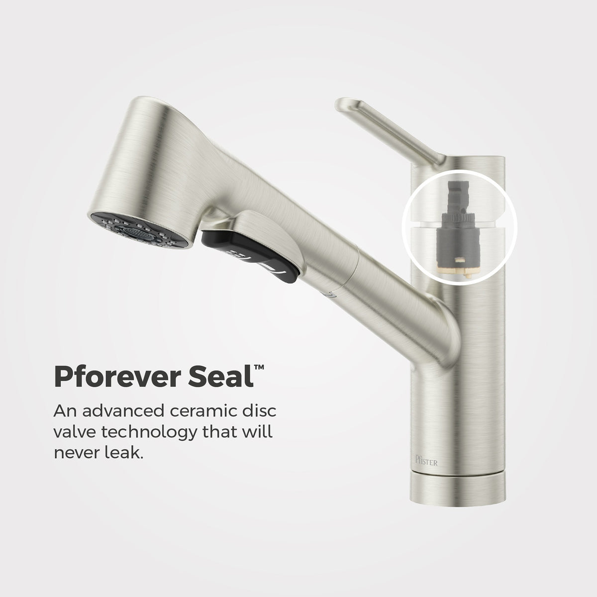 Pfister Pfirst Modern 1-Handle Pull-Out Kitchen Faucet in Stainless Steel - view 5