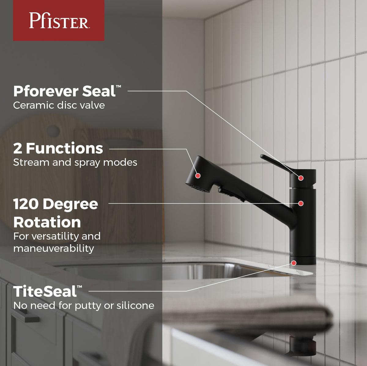 Pfister GT534-PFMSDB Spot Defense Matte Black - detail 1