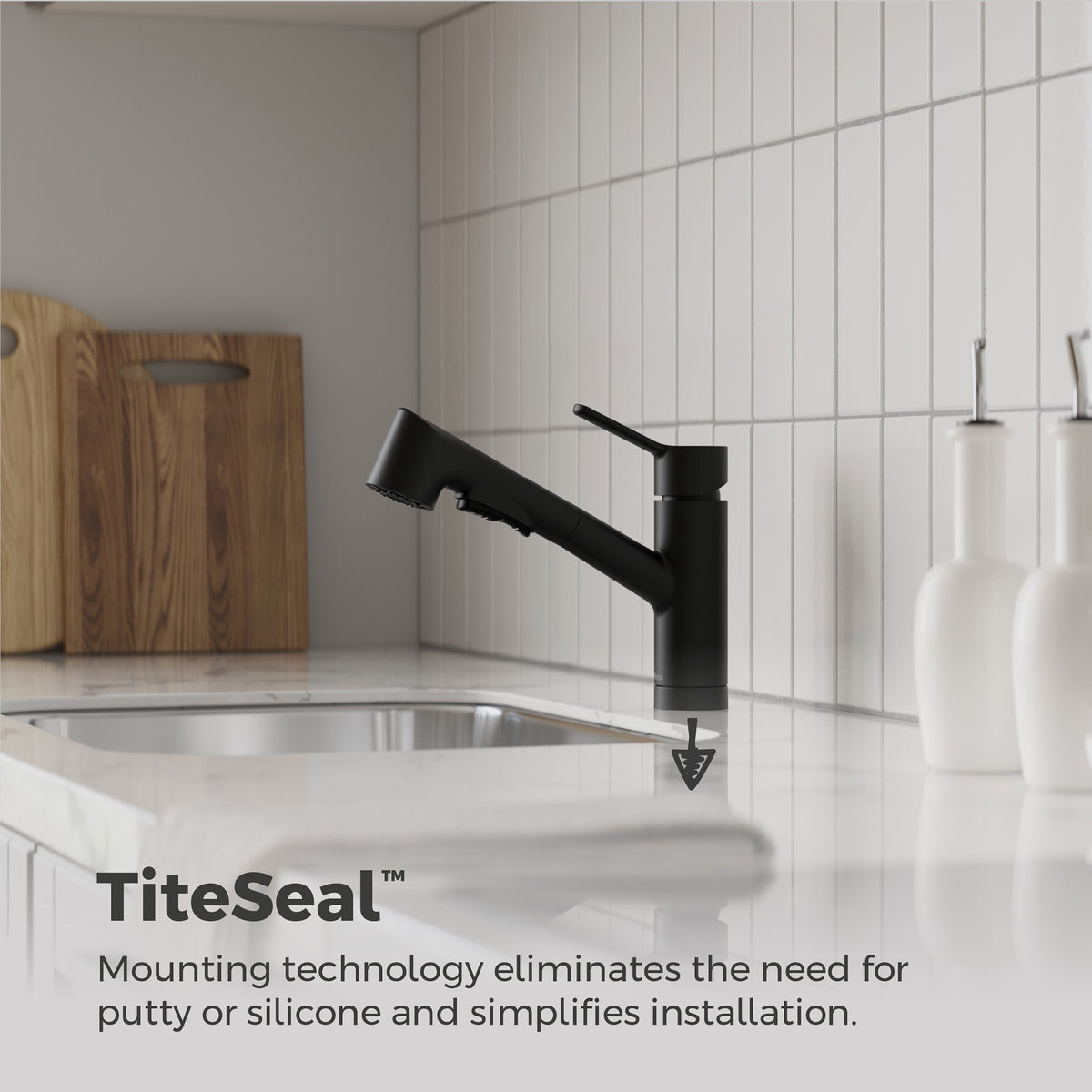 Pfister Pfirst Modern 1-Handle Pull-Out Kitchen Faucet in Spot Defense Matte Black - view 5