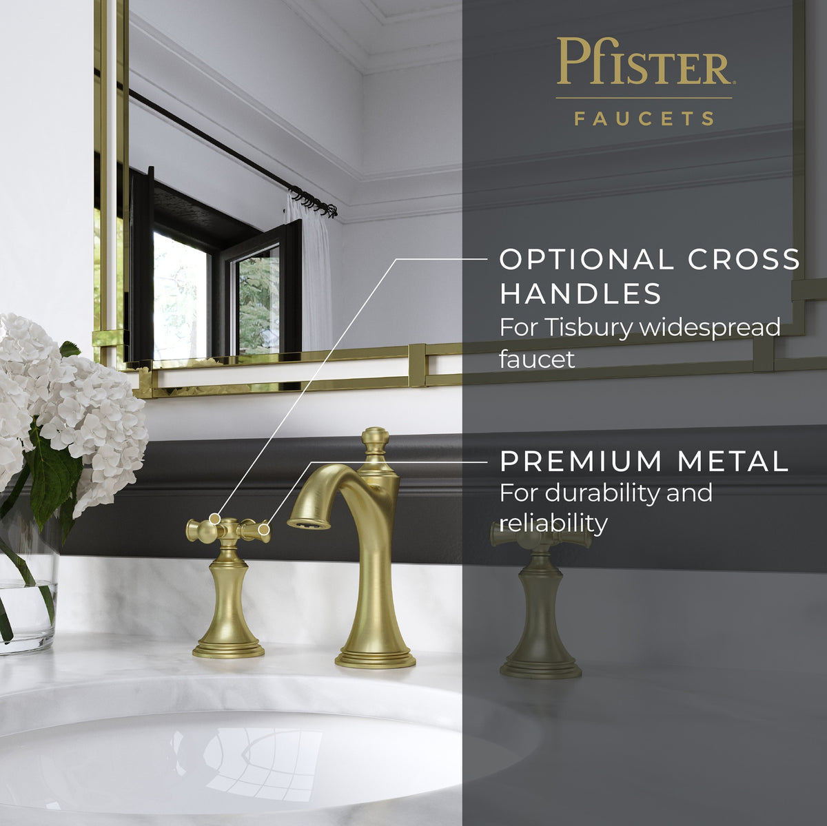 Pfister Tisbury Cross Handle Kit HHL-049TB in Brushed Gold - view 3