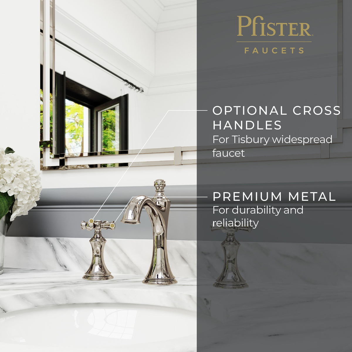 Pfister Tisbury Cross Handle Kit HHL-049TB in Polished Nickel - view 2