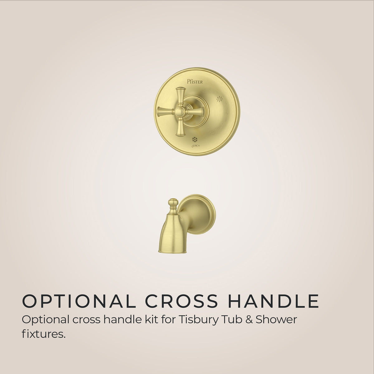 Pfister Tisbury Cross Handle Kit HHL-089TB in Brushed Gold - view 2