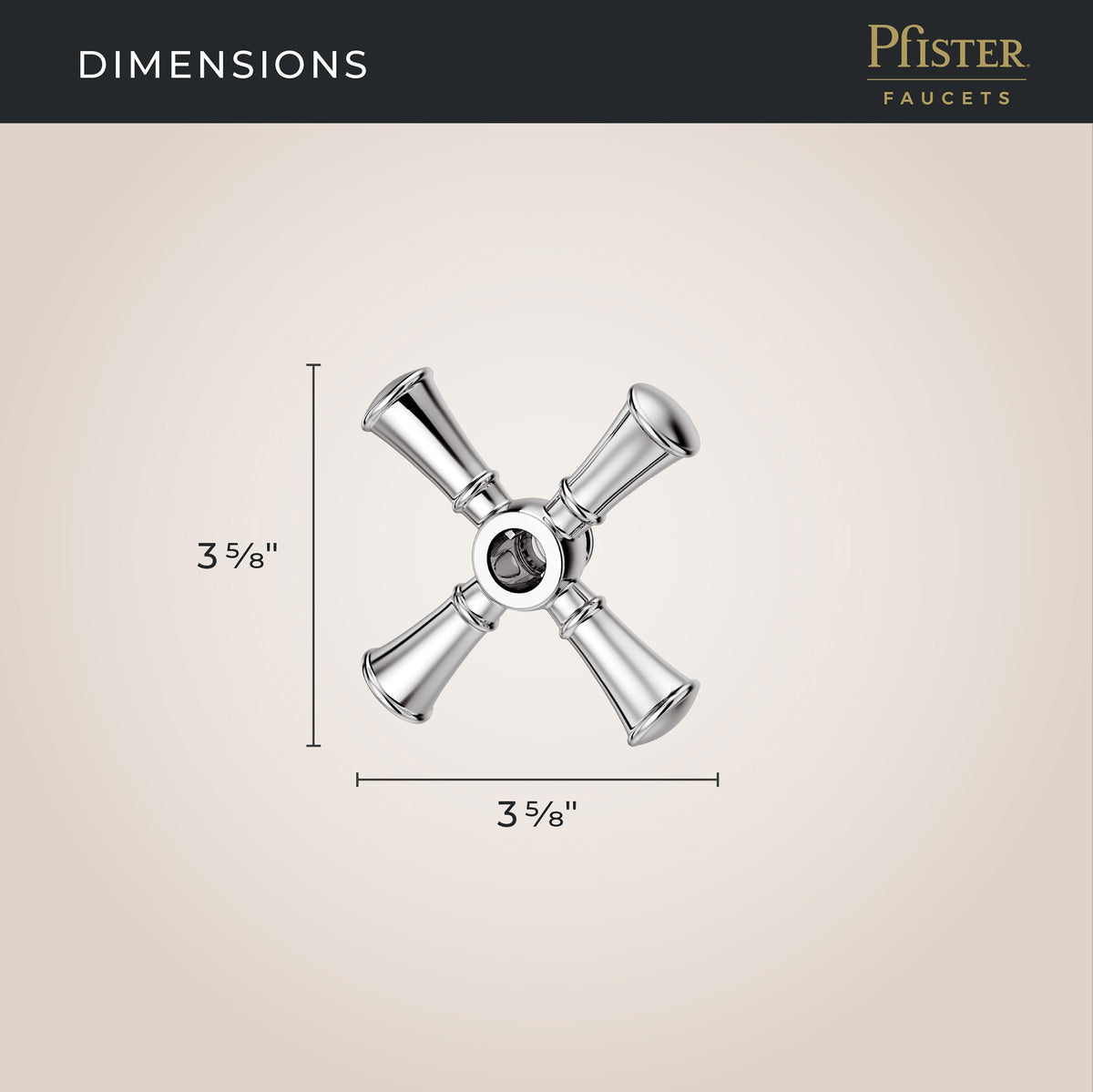 Pfister Tisbury Cross Handle Kit HHL-089TB in Polished Chrome - view 2