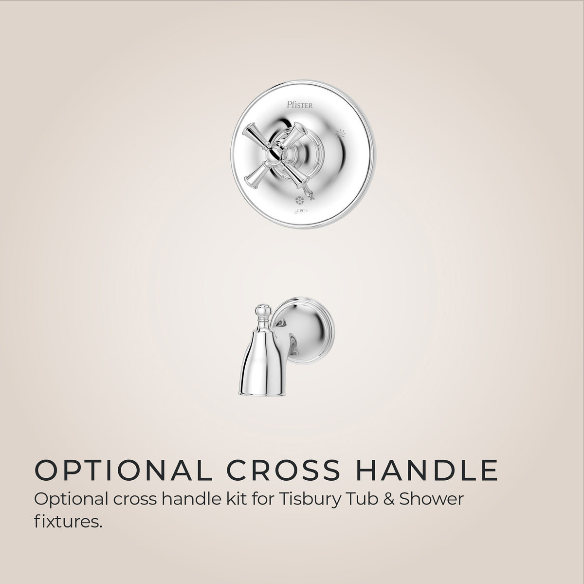 Pfister Tisbury Cross Handle Kit HHL-089TB in Polished Chrome - view 3