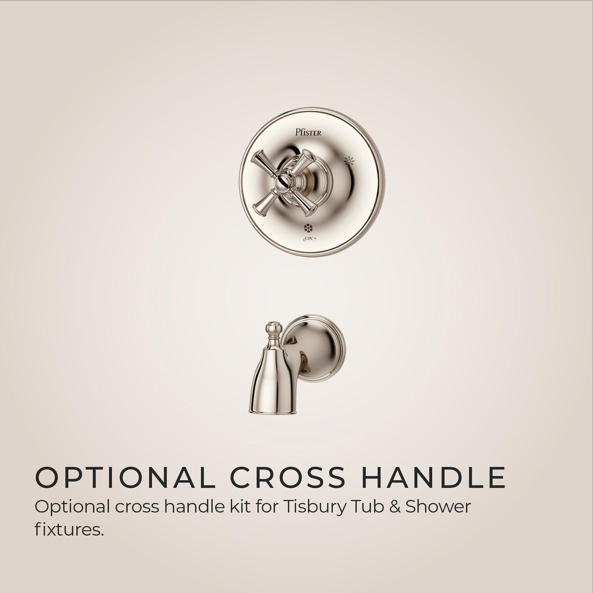 Pfister Tisbury Cross Handle Kit HHL-089TB in Polished Nickel - view 2