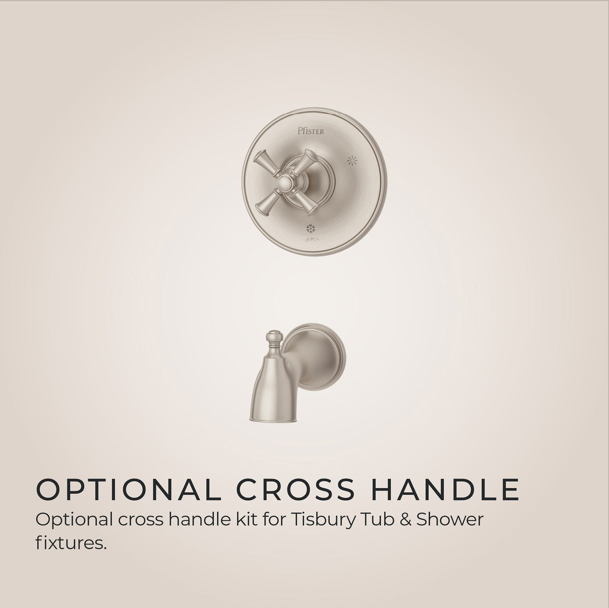 Pfister Tisbury Cross Handle Kit HHL-089TB in Brushed Nickel - view 2
