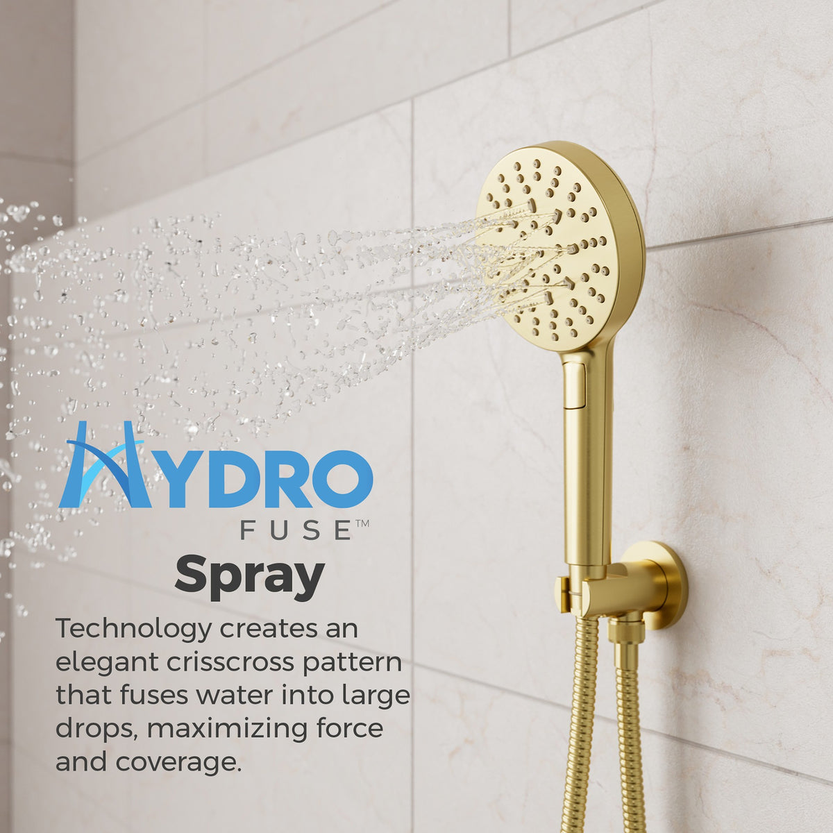 Pfister Modern Round Multi-Function Hand Shower in Brushed Gold - view 6
