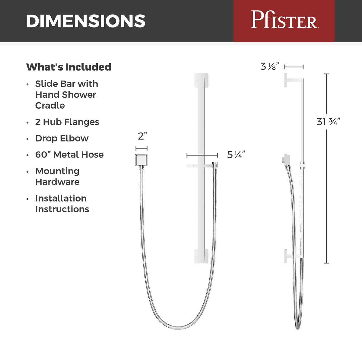 Pfister HSK-41SHWC Polished Chrome - detail 4