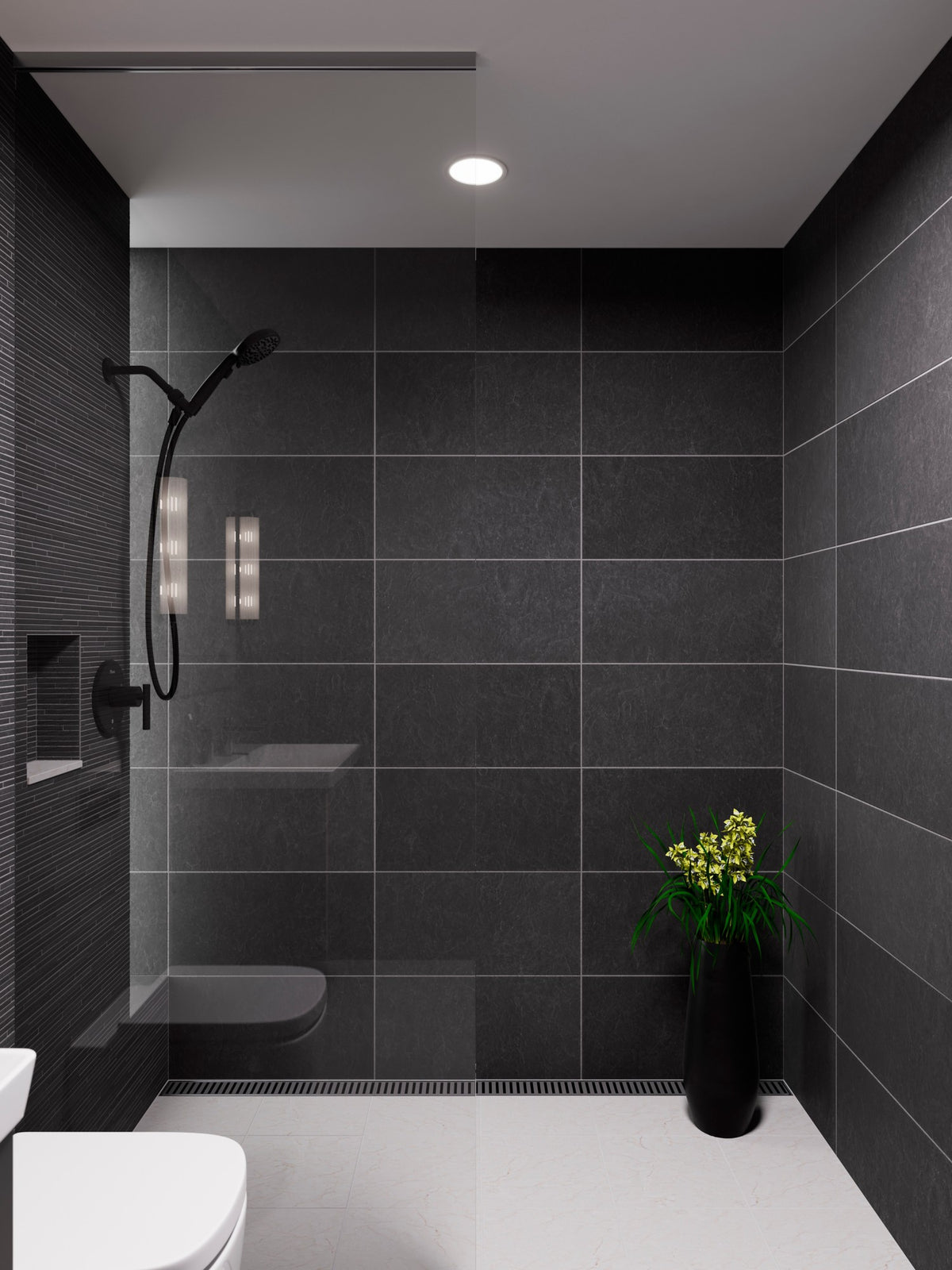 Pfister 016-HF01SDB Spot Defense Matte Black - room scene 1