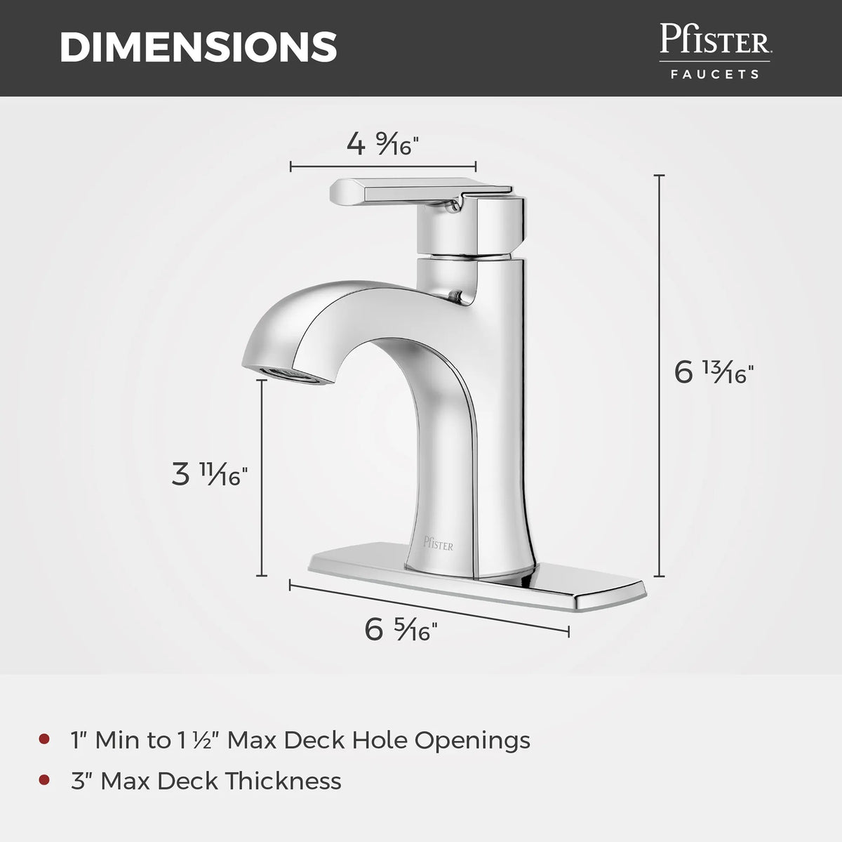 Pfister Vaneri Single Control Bathroom Faucet in Polished Chrome