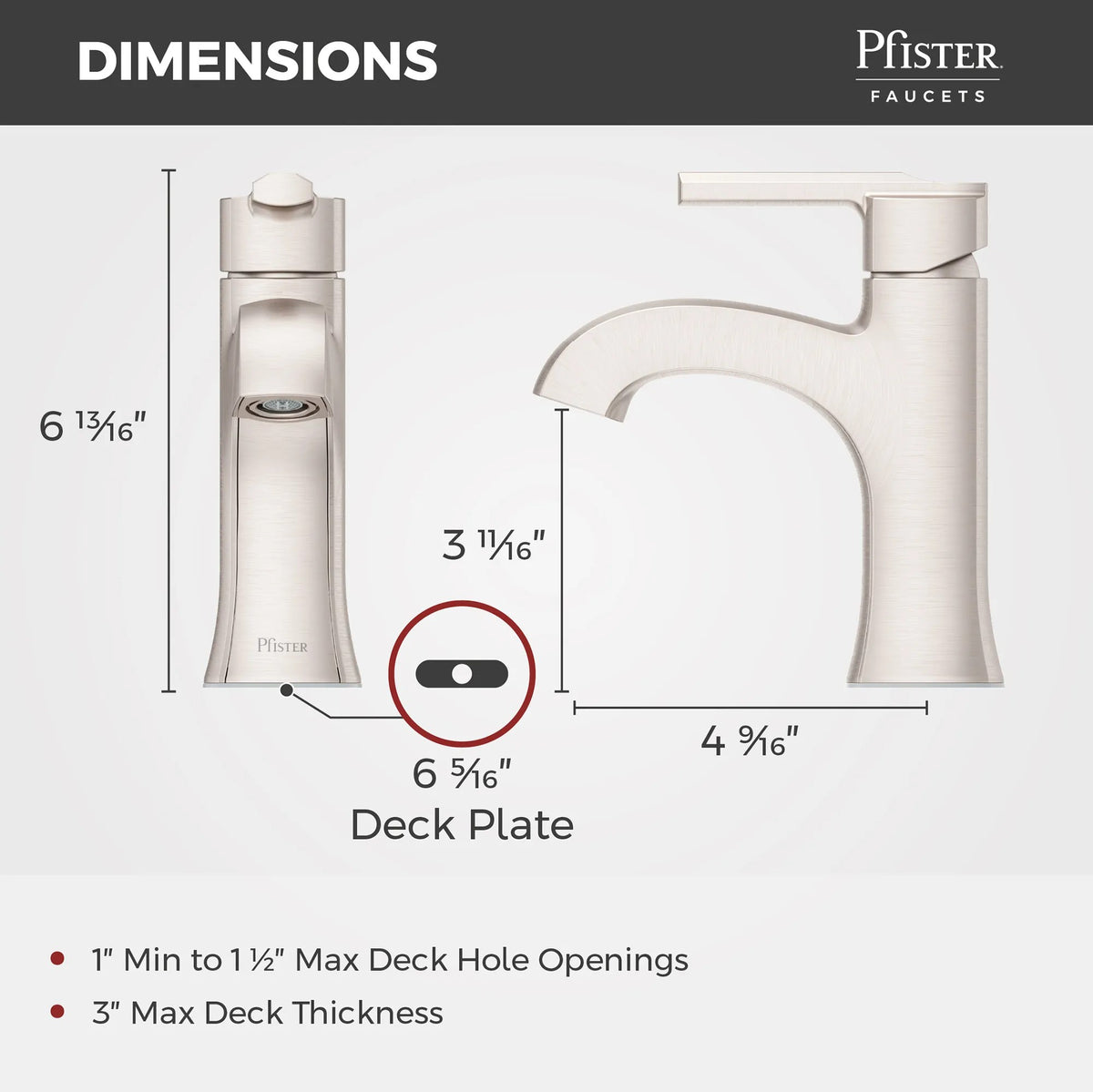 Pfister Vaneri Single Control Bathroom Faucet in Spot Defense Brushed Nickel - view 3