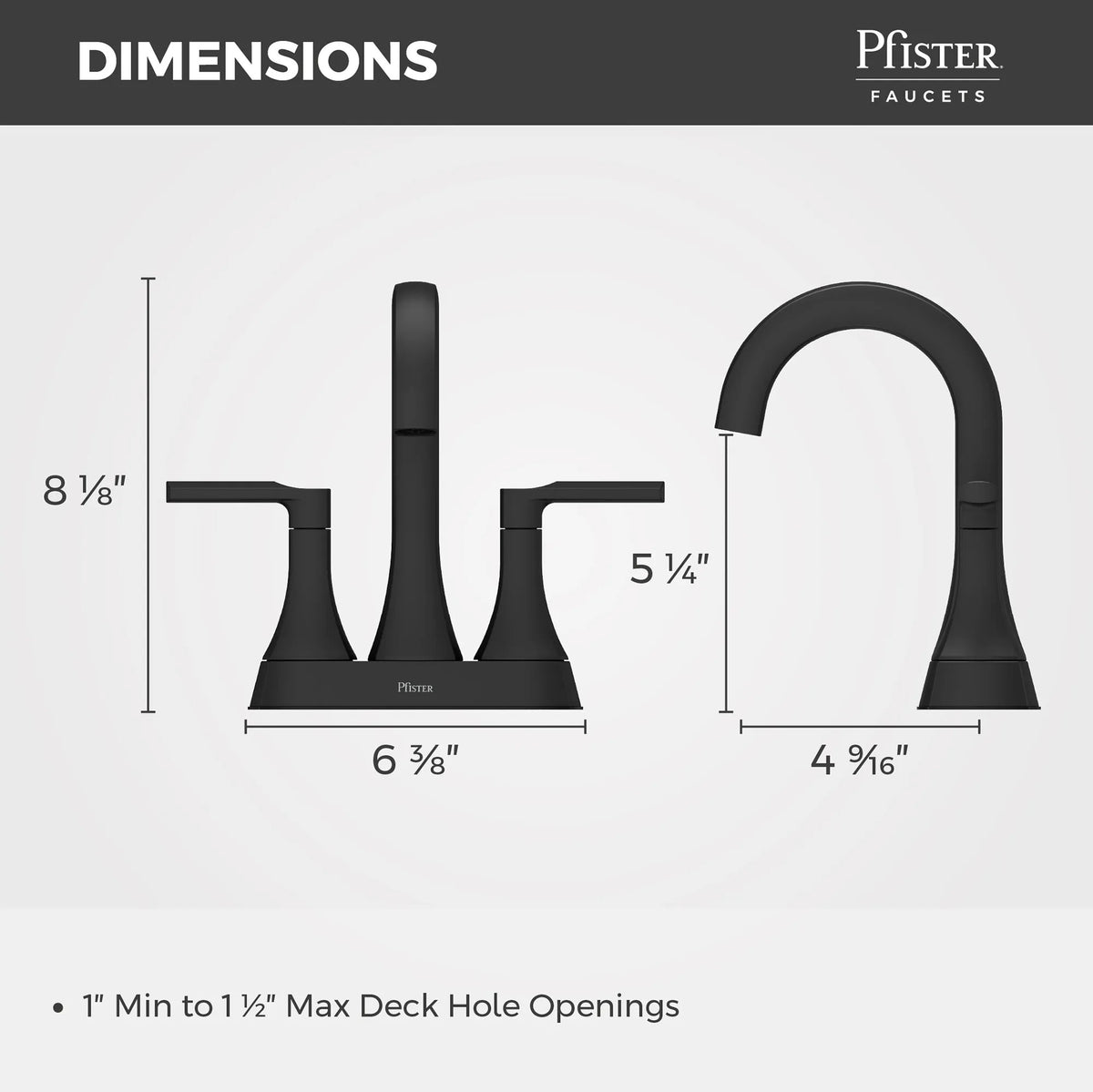 Pfister Vaneri 2-Handle 4" Centerset Bathroom Faucet in Matte Black - view 3
