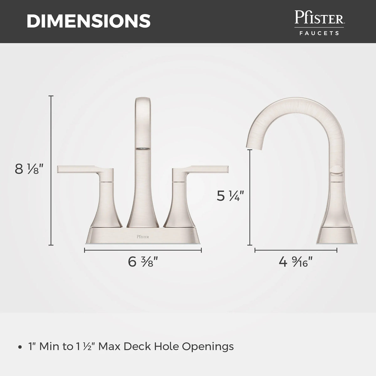 Pfister Vaneri 2-Handle 4" Centerset Bathroom Faucet in Spot Defense Brushed Nickel - view 3