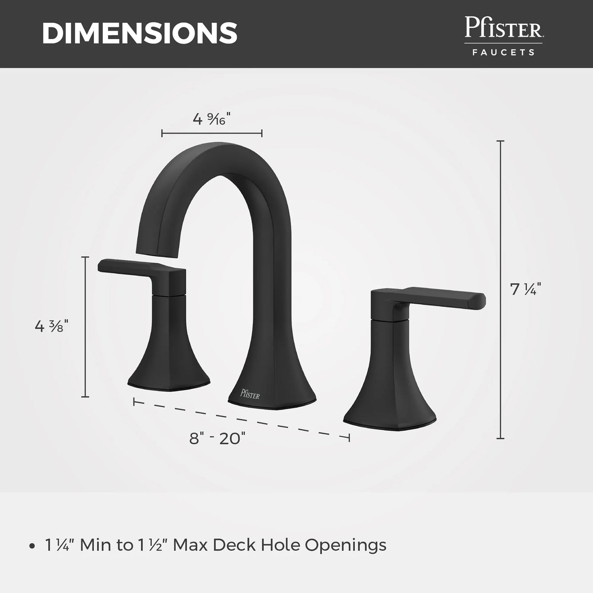 Pfister Vaneri 2-Handle 8" Widespread Bathroom Faucet in Matte Black - view 3