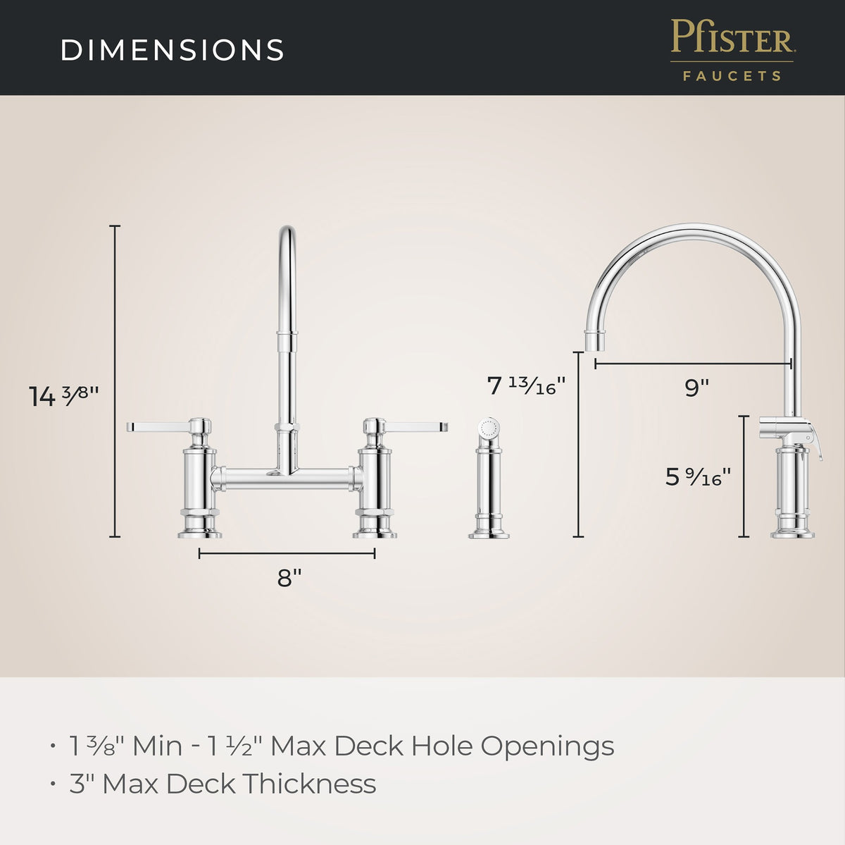 Pfister LG31-TDC Polished Chrome - detail 2