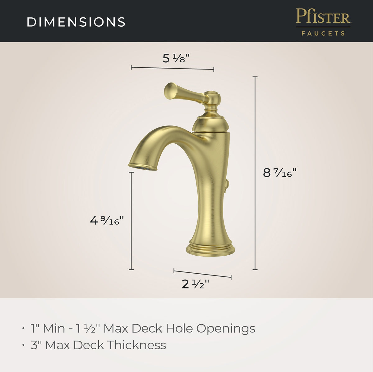 Pfister LG42-TB0BG Brushed Gold - detail 2