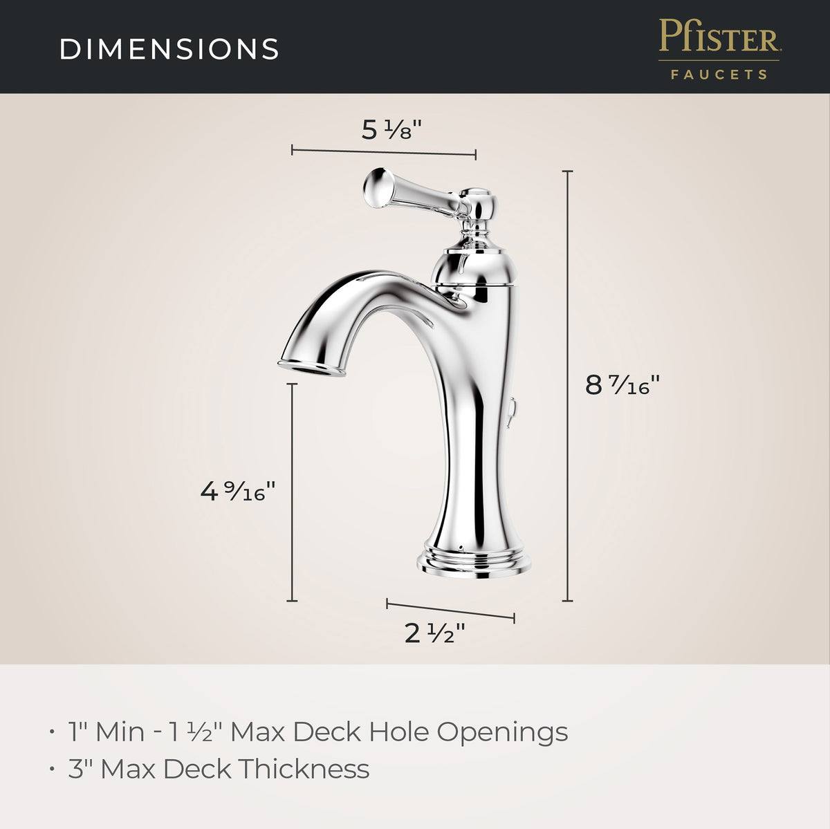 Pfister LG42-TB0C Polished Chrome - detail 1