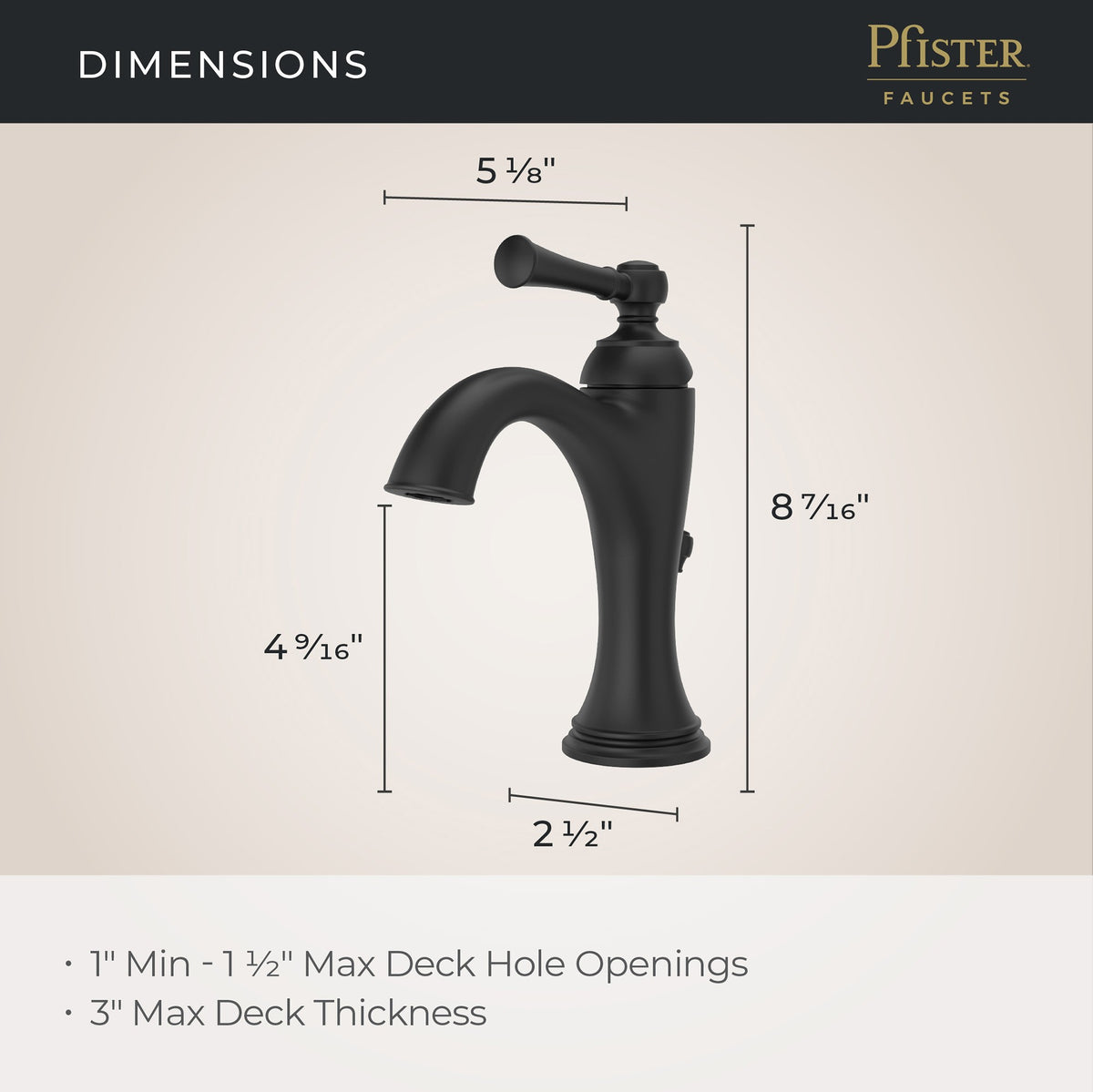 Pfister LG42-TB0SDB Spot Defense Matte Black - detail 4