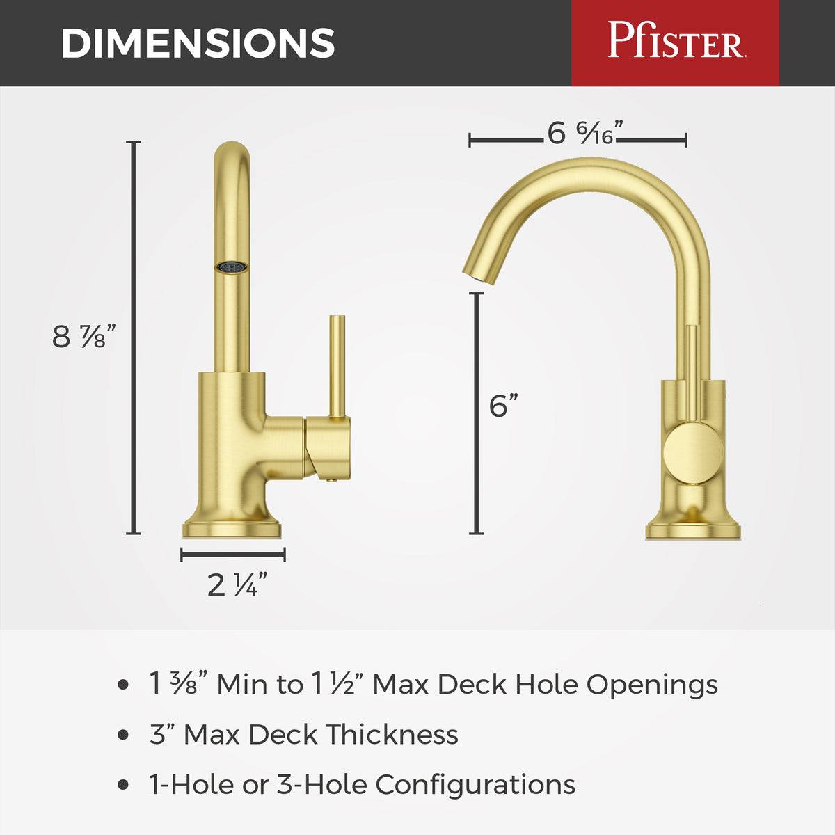 Pfister LG42-TNT2BG Brushed Gold - detail 1