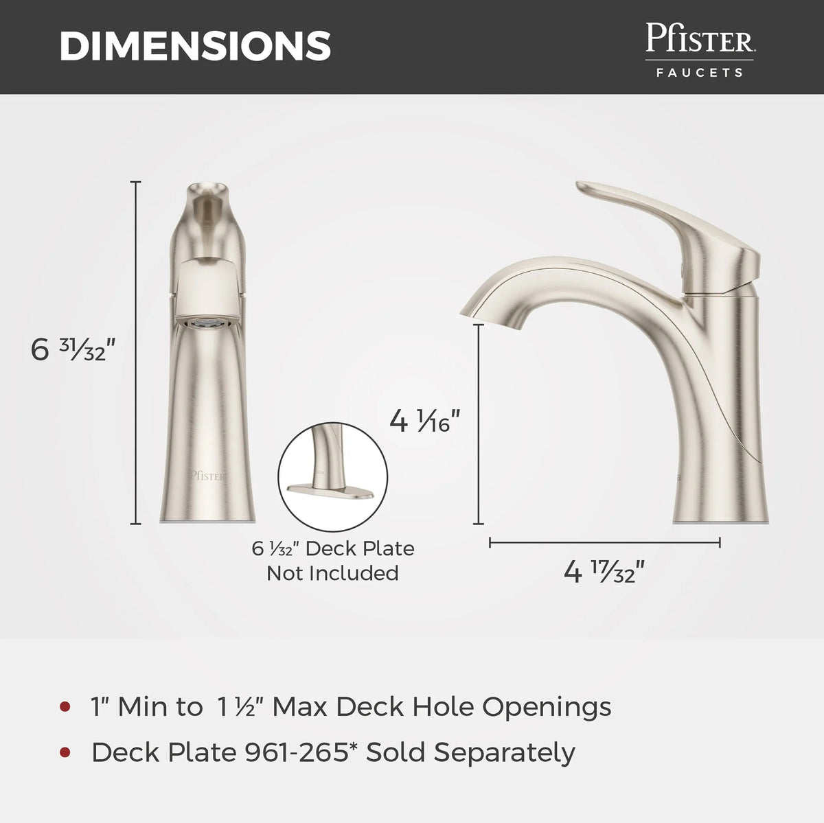 Pfister Weller Single Control Bathroom Faucet in Brushed Nickel - view 10