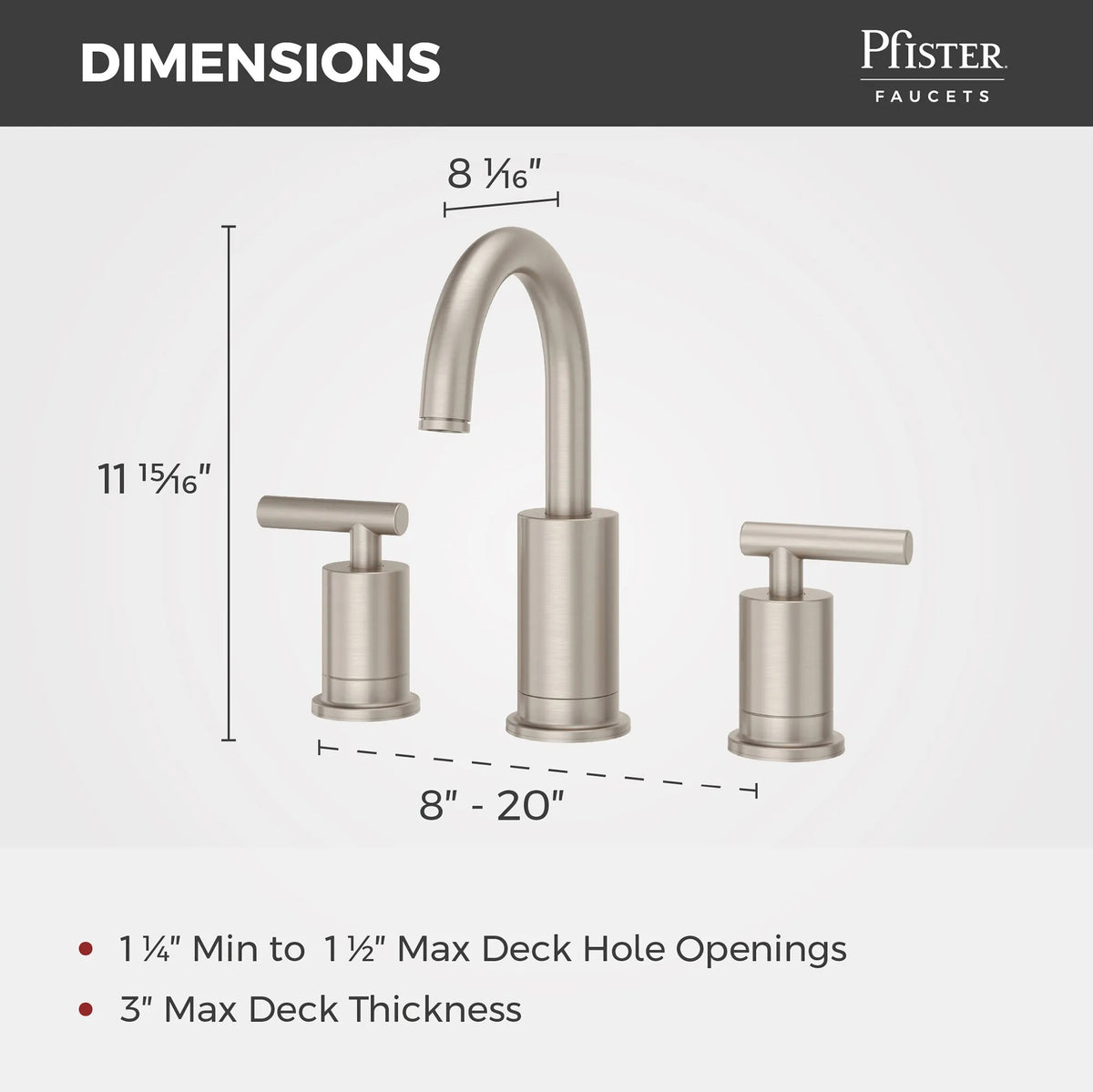 Pfister Contempra 2-Handle 8" Widespread Bathroom Faucet LG49-NCP in Brushed Nickel - view 4