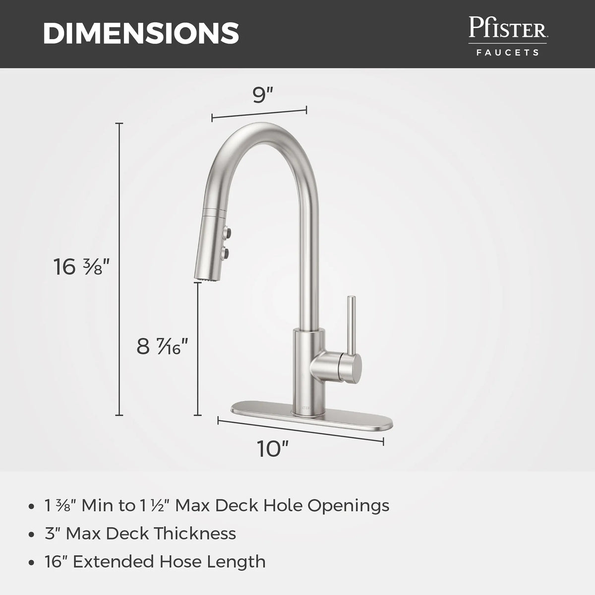 Pfister Stellen 1-Handle Pull-Down Kitchen Faucet in Stainless Steel - view 3
