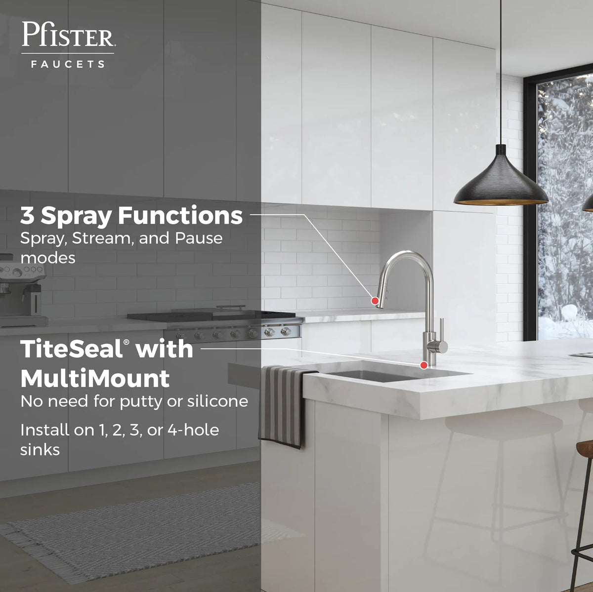 Pfister Stellen 1-Handle Pull-Down Kitchen Faucet in Stainless Steel - view 4