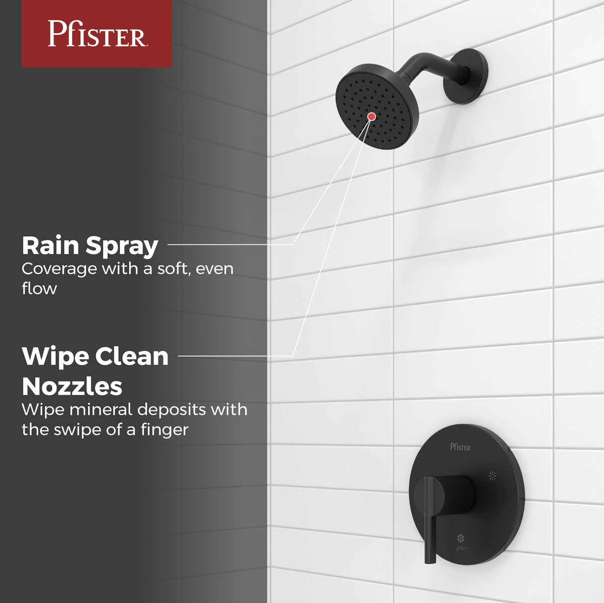 Pfister Brislin Raincan Showerhead (Job Pack) in Matte Black - view 2
